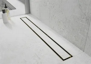 Lineárny odtokový žľab 110 cm MEXEN FLAT 2v1 zlatý