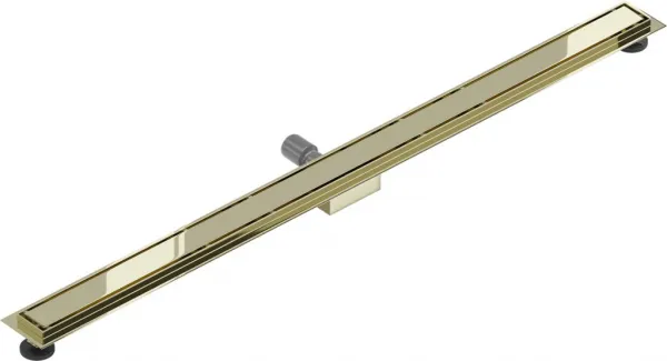 Lineárny odtokový žľab 110 cm MEXEN FLAT 2v1 zlatý