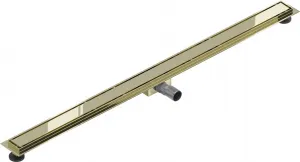 Lineárny odtokový žľab 110 cm MEXEN FLAT 2v1 zlatý