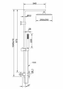 INVENA - Sprchový stĺp s termostatickou batériou SVART AU-85-004-X