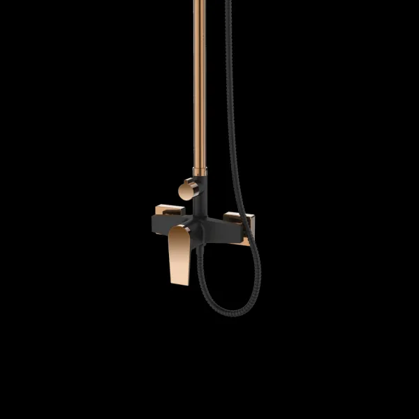 INVENA - Sprchový stĺp s batériou MIDNIGHT čierna/zlato AU-35-D14-V