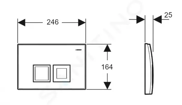 GEBERIT - Delta35 Ovládacie tlačidlo splachovania, lesklý chróm 115.135.21.5