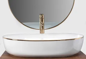 REA - Umývadlo na dosku CLEO White Gold Edge REA-U6211
