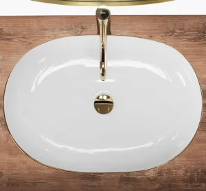 REA - Umývadlo na dosku CLEO White Gold Edge REA-U6211