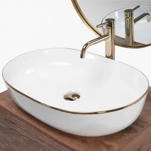 REA - Umývadlo na dosku CLEO White Gold Edge REA-U6211