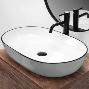 REA - Umývadlo na dosku CLEO biela/čierna edge REA-U6210