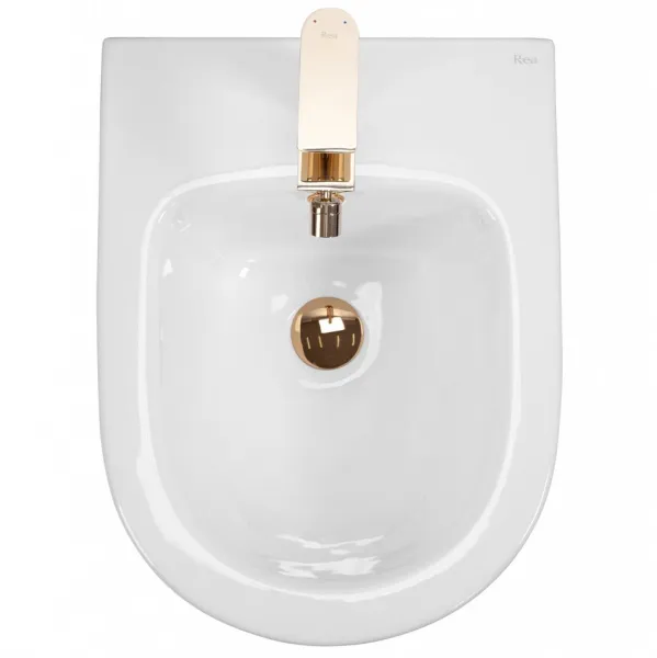 Závesný bidet REA CARLO MINI bielozlatý
