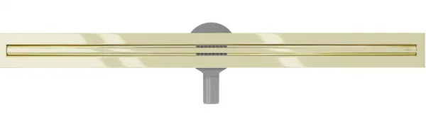 Odtokový žľab s otočným sifónom MEXEN FLAT 360 SLIM zlatý, 90 cm