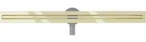Odtokový žľab s otočným sifónom MEXEN FLAT 360 SLIM zlatý, 90 cm