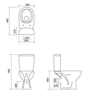 CERSANIT - WC kombi 659 ARTECO NEW CO 010 3/5 vrátane sedátka polypropylén K667-069