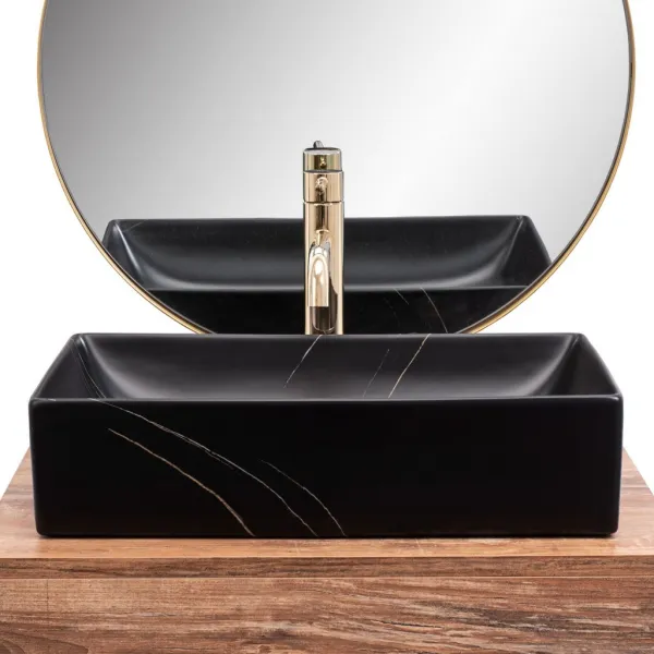 Umývadlo na dosku REA Inga Black Marble Mat REA-U8006