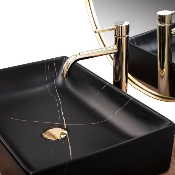 Umývadlo na dosku REA Inga Black Marble Mat REA-U8006