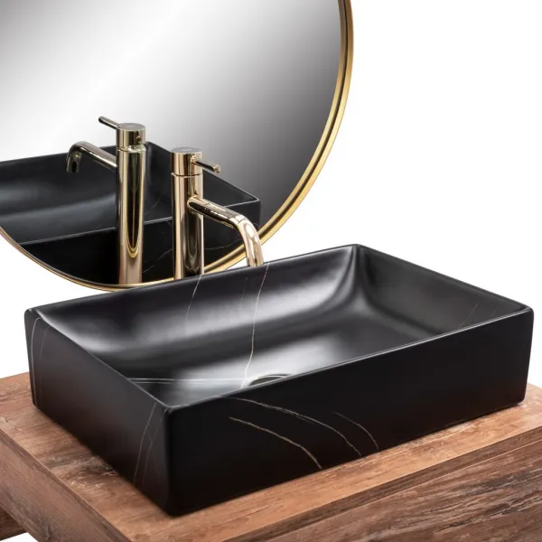 Umývadlo na dosku REA Inga Black Marble Mat REA-U8006