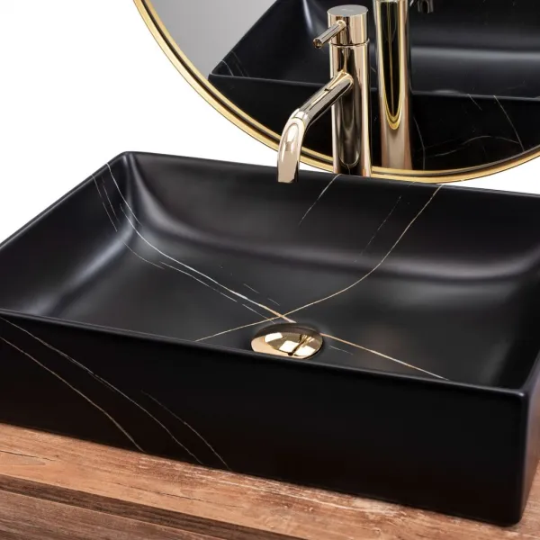 Umývadlo na dosku REA Inga Black Marble Mat REA-U8006