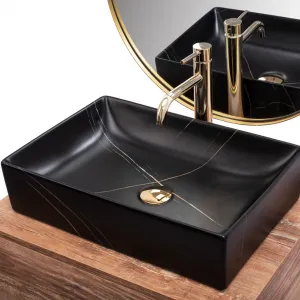Umývadlo na dosku REA Inga Black Marble Mat REA-U8006