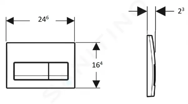 GEBERIT - Delta50 Ovládanie splachovania, čierna 115.119.DW.1