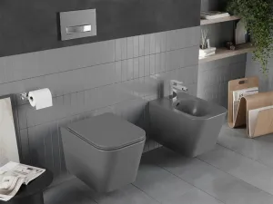 Závesná WC misa MEXEN TEO II tmavo šedá