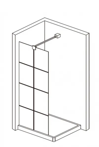 OLSEN SPA - Walk-in sprchovací kút ALBOX BLACK - FARBA rámu - Čierna, Rozmer A - 110, Rozmer C - 195, Smer zatvárania - Univerzálne Ľavé / Pravé, Výplň - Maľované bezpečnostné sklo - 6 mm OLBALBO110BC