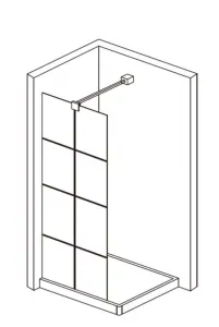 OLSEN SPA - Walk-in sprchovací kút ALBOX BLACK - FARBA rámu - Čierna, Rozmer A - 110, Rozmer C - 195, Smer zatvárania - Univerzálne Ľavé / Pravé, Výplň - Maľované bezpečnostné sklo - 6 mm OLBALBO110BC