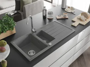 Granitový drez MEXEN ANDRES 100 x 50 cm sivý