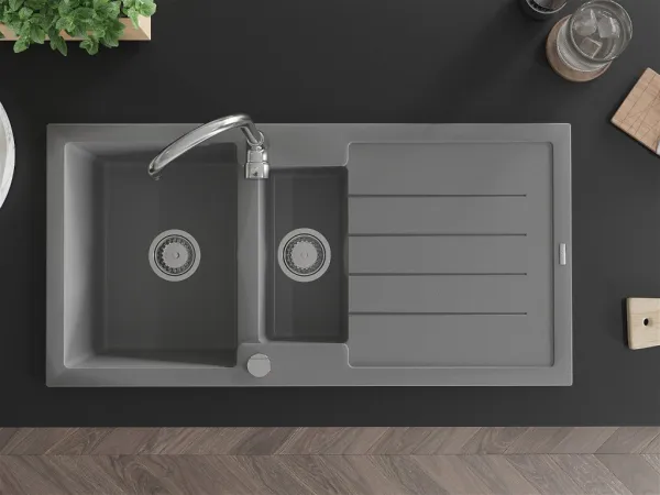 Granitový drez MEXEN ANDRES 100 x 50 cm sivý