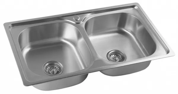 Nerezový vstavaný dvojitý drez 81x18x46 cm AQ8146B