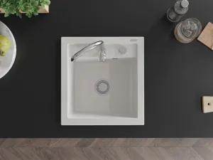 Granitový dřez MEXEN VITO bílý + baterie Telma chrom