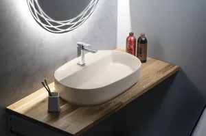 INFINITY OVAL keramické umývadlo na dosku, 60x40 cm, ivory 10NF65060-2K