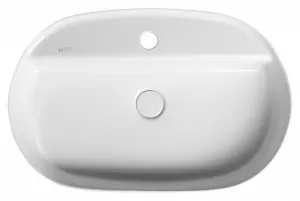 INFINITY OVAL keramické umývadlo na dosku, 60x40 cm, biela mat 10NF65060-2L