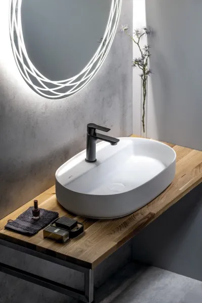 INFINITY OVAL keramické umývadlo na dosku, 60x40 cm, biela mat 10NF65060-2L