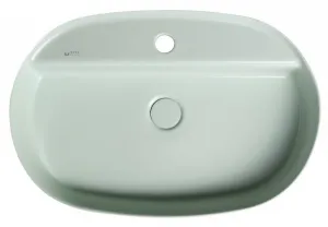 INFINITY OVAL keramické umývadlo na dosku, 60x40 cm, matná zelená mint 10NF65060-2T