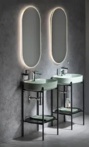 INFINITY OVAL keramické umývadlo na dosku, 60x40 cm, matná zelená mint 10NF65060-2T
