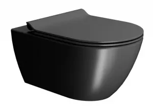 GSI - PURA závesná WC misa, Swirlflush, 36x55cm, čierna dual-mat 881526