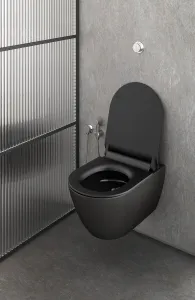 GSI - PURA závesná WC misa, Swirlflush, 36x55cm, čierna dual-mat 881526