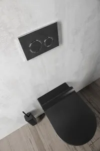 GSI - PURA závesná WC misa, Swirlflush, 36x55cm, čierna dual-mat 881526