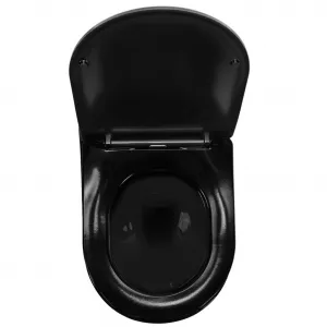 REA - Závesná WC misa vrátane sedátka Carlo Flat Mini Zlatá/čierna REA-C8990