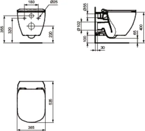 PRIM predstenový inštalačný systém bez tlačidla + WC Ideal Standard Tesi so sedadlom SoftClose, AquaBlade PRIM_20/0026 X TE1