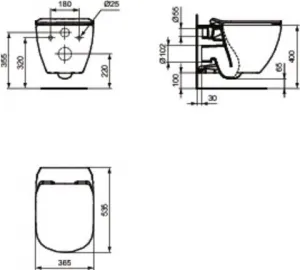 PRIM predstenový inštalačný systém bez tlačidla + WC Ideal Standard Tesi so sedadlom SoftClose, AquaBlade PRIM_20/0026 X TE1