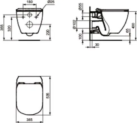 PRIM předstěnový instalační systém s chromovým tlačítkem 20/0041 + WC Ideal Standard Tesi so sedadlom SoftClose, AquaBlade PRIM_20/0026 41 TE1