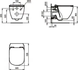 PRIM předstěnový instalační systém s chromovým tlačítkem 20/0041 + WC Ideal Standard Tesi so sedadlom SoftClose, AquaBlade PRIM_20/0026 41 TE1