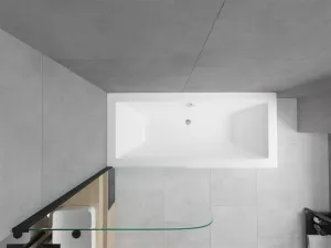 Vana Mexen Cube 170x80 cm s panelem bílá + jednokřídlá zástěna pohyblivá 80 x 140 cm III čirá/černá