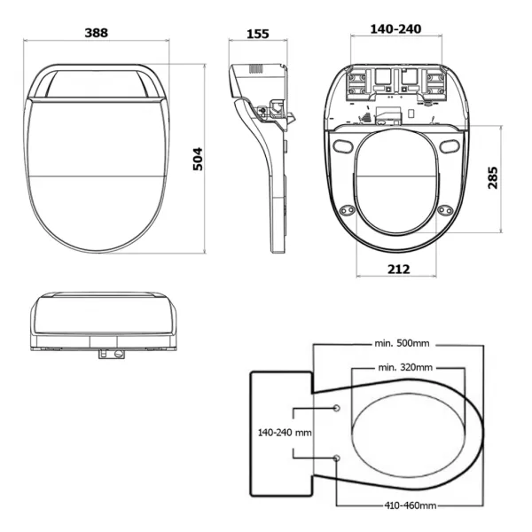 SAPHO - USPA LUX elektronický bidet s diaľkovým ovládaním UB-6635RU