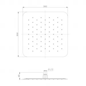 SLIM hlavová sprcha, 300x300x49mm, zlato mat/nerez SL101GB