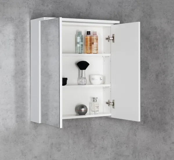 AQUALINE - KAWA STRIP Galérka s LED osvetlením 60x70x22cm, biela WGL60S