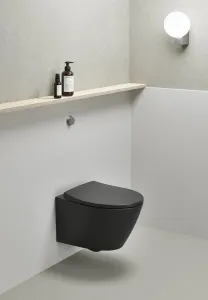 GSI - MODO závesná WC misa, Swirlflush, 37x52cm, čierna dual-mat 981626