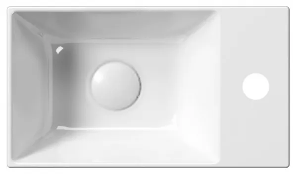 GSI - KUBE X keramické umývadlo 40x23cm, pravé/ľavé, biela ExtraGlaze 9484111