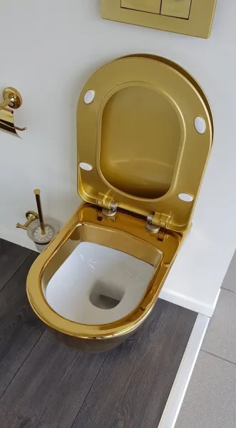 PAULA závesná WC misa, 35,5x50cm, zlatá TP325-AK00