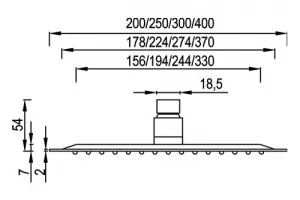 HOPA - Hlavová sprcha ETNA PLUS - Rozmer hlavové sprchy - 400 × 400 mm BAPG8264