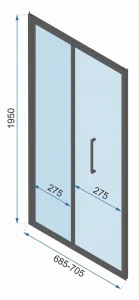 REA Sprchovací kút Rapid Fold II, velikost 90x80