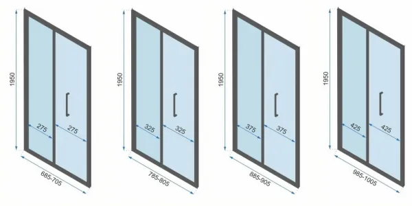 REA Sprchovací kút Rapid Fold II, velikost 90x80